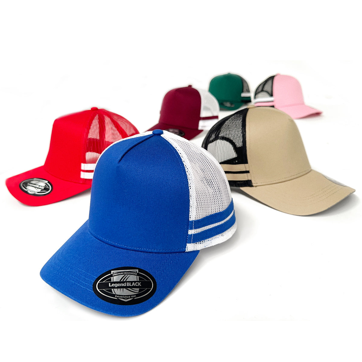 A-Frame Striped Trucker Hat 7050 - Legend Life