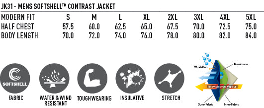 JK31 WHISTLER Softshell Contrast Jacket Men's