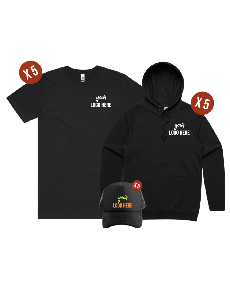 Custom AS Colour 5 Combo Pack - 5 Block Tee, 5 Supply Hoodie & 5 Hat Free