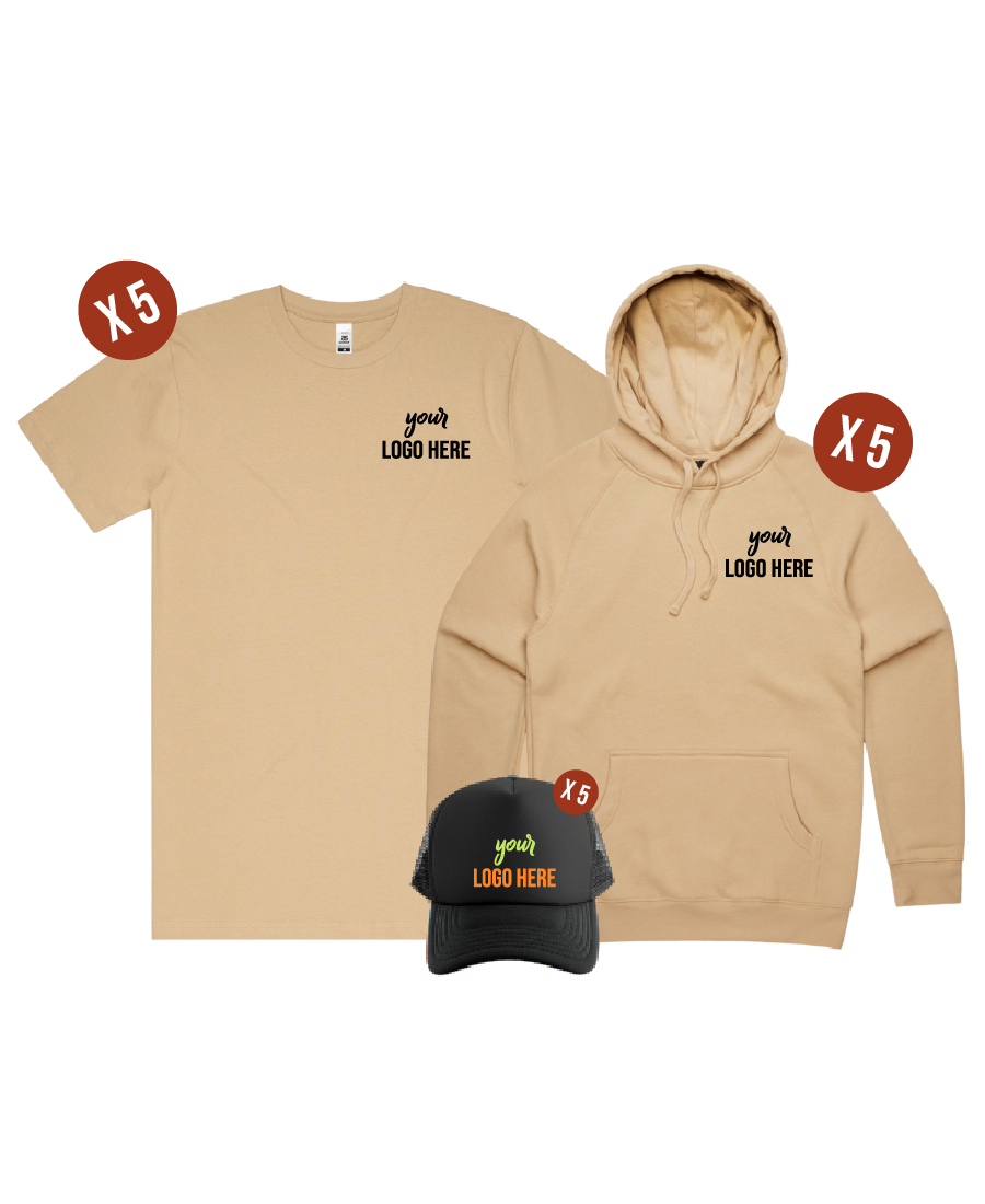 Custom AS Colour 5 Combo Pack - 5 Block Tee, 5 Supply Hoodie & 5 Hat Free