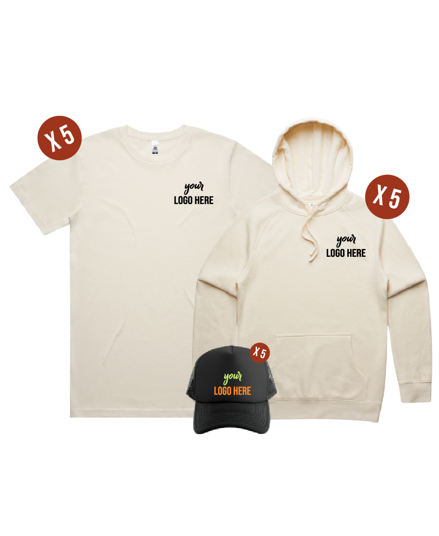 Custom AS Colour 5 Combo Pack - 5 Block Tee, 5 Supply Hoodie & 5 Hat Free