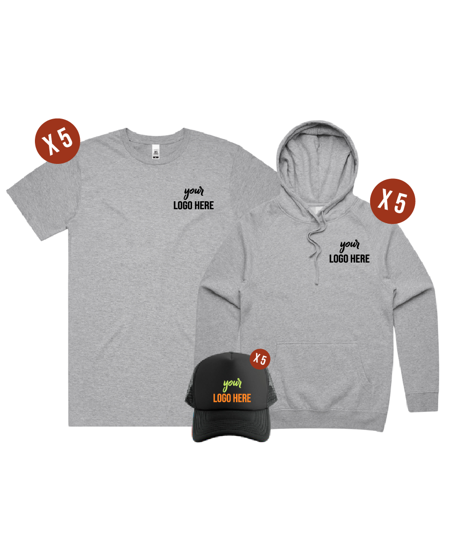 Custom AS Colour 5 Combo Pack - 5 Block Tee, 5 Supply Hoodie & 5 Hat Free