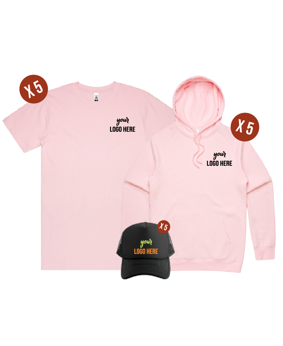 Custom AS Colour 5 Combo Pack - 5 Block Tee, 5 Supply Hoodie & 5 Hat Free