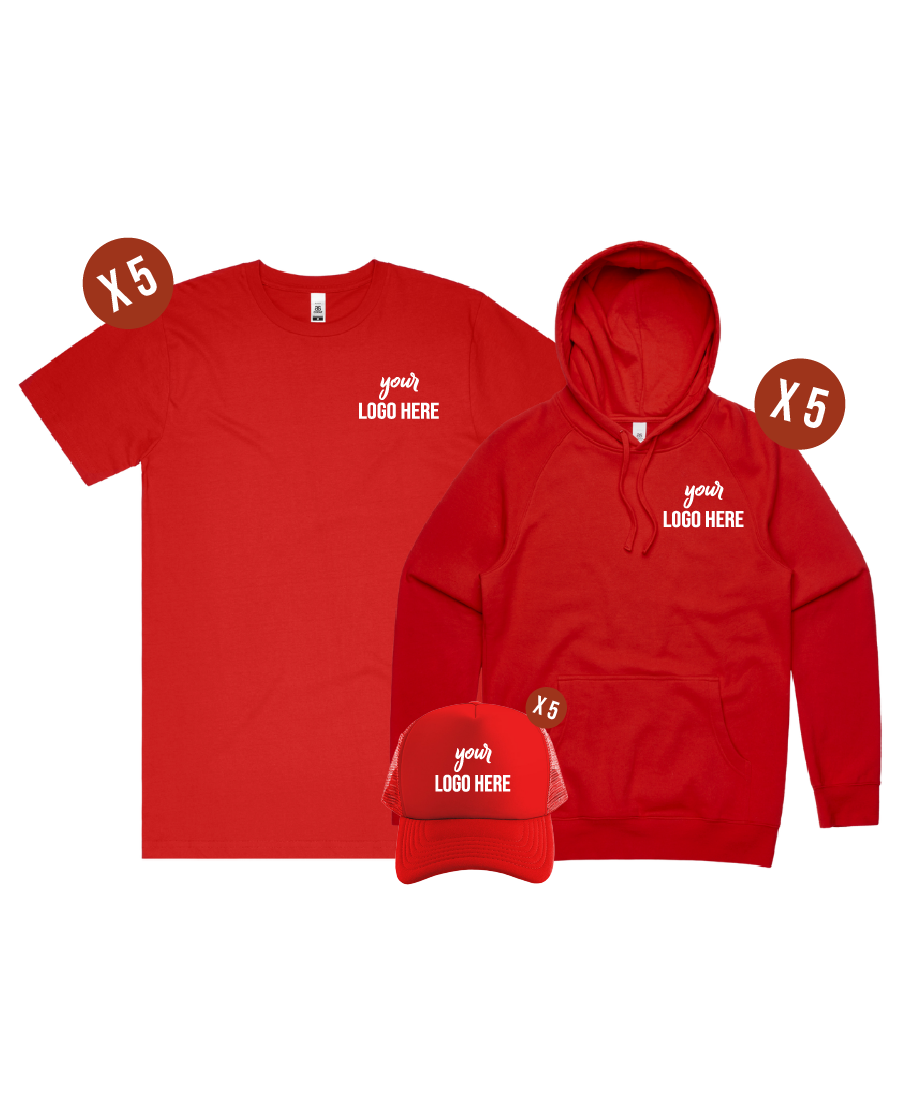 Custom AS Colour 5 Combo Pack - 5 Block Tee, 5 Supply Hoodie & 5 Hat Free
