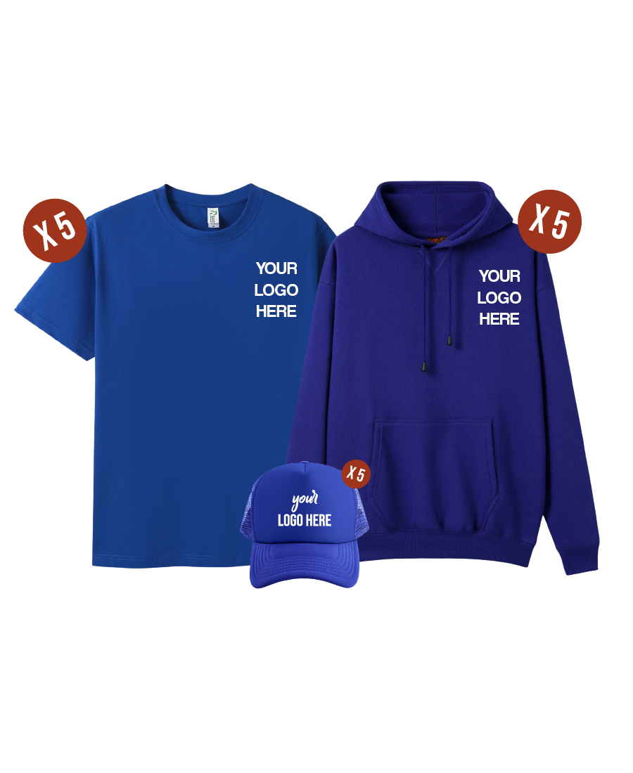 Custom 5 Combo Pack - 5 Tees, 5 Hoodies & 5 Hats