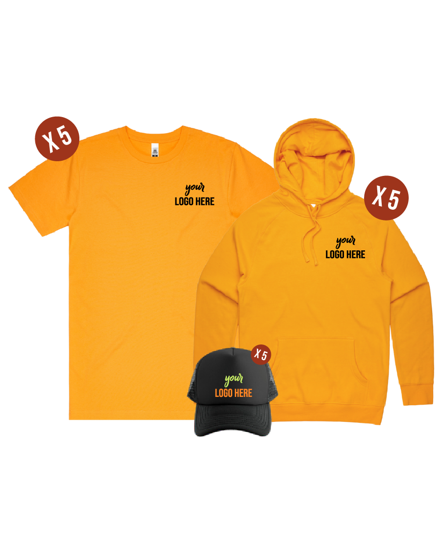 Custom AS Colour 5 Combo Pack - 5 Block Tee, 5 Supply Hoodie & 5 Hat Free