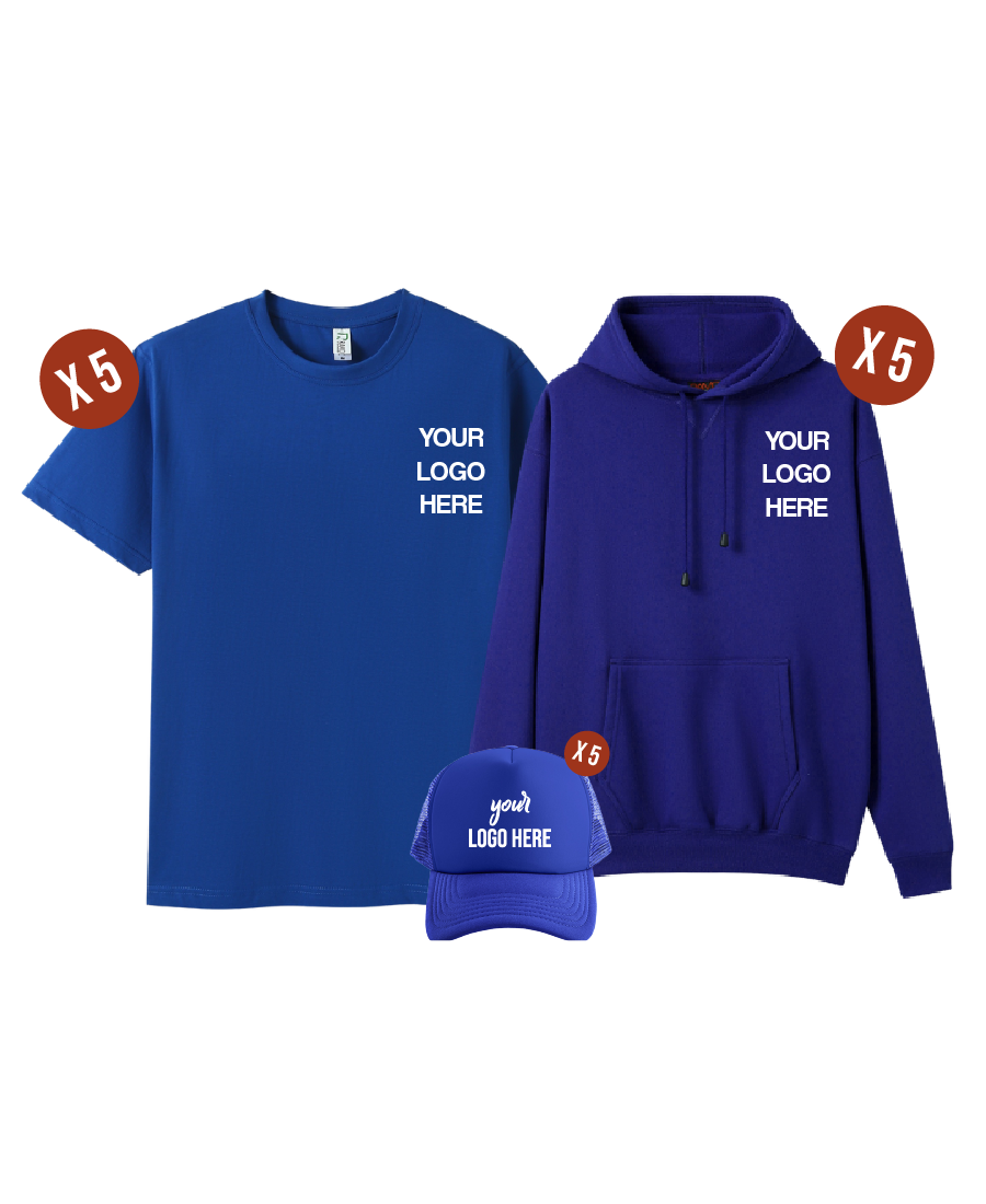 Custom 5 Combo Pack - 5 Tees, 5 Hoodies & 5 Hats