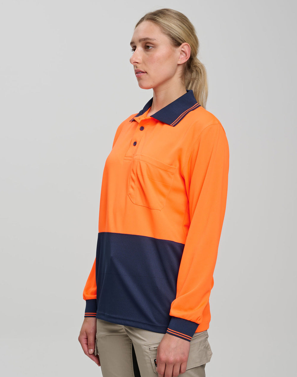 SW05CD High Visibility Long Sleeve Polo