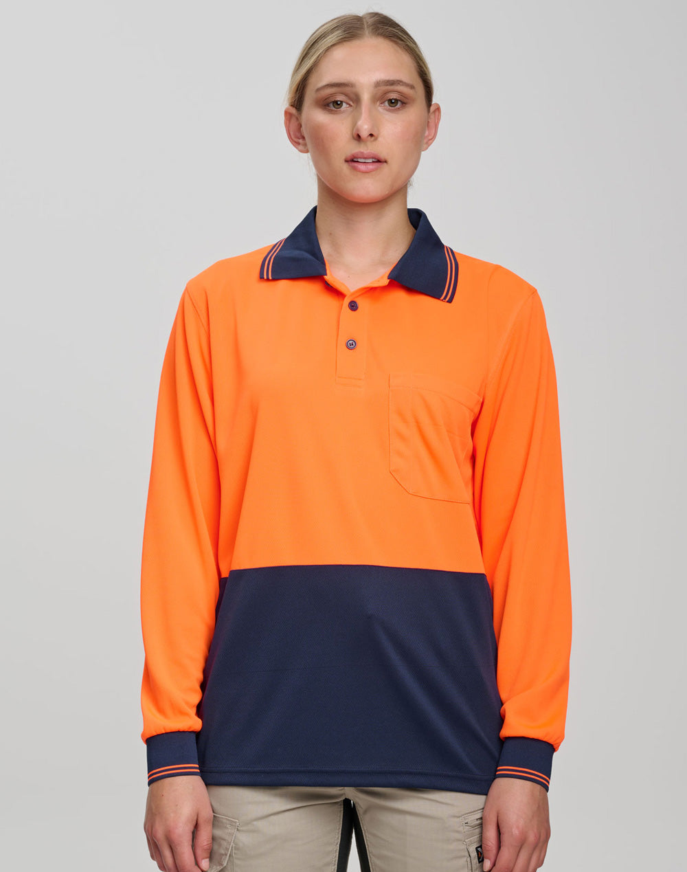 SW05CD High Visibility Long Sleeve Polo