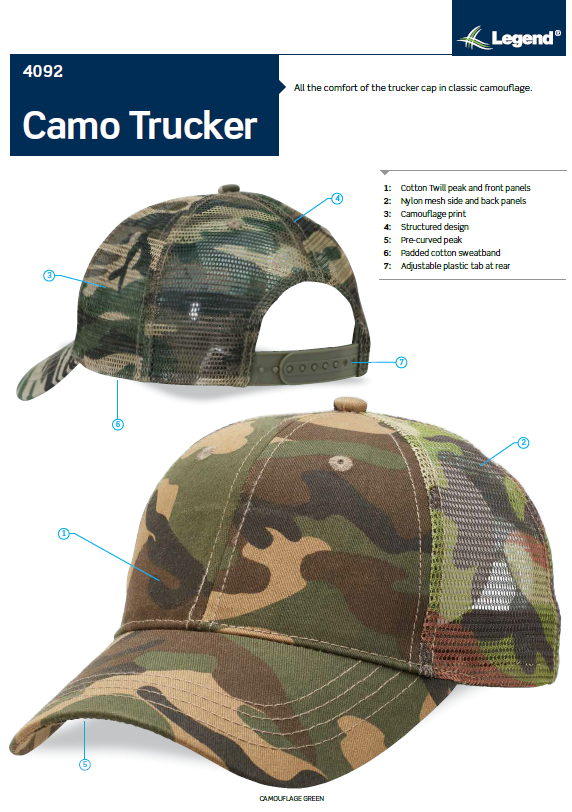 4092 Camo Trucker Hat